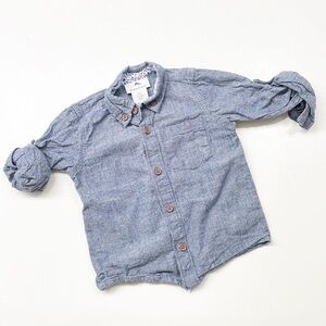 Tommy Bahama toddler boys blue long sleeve button down shirt
